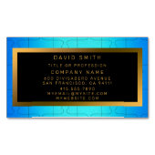 Elegant Royal Blue Metal Magnetisch Visitekaartje (Voorkant)