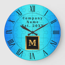 Elegant Royal Blue Metal Monogramed Grote Klok