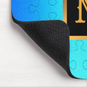 Elegant Royal Blue Metal Monogrammed Muismat (Hoek)