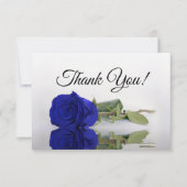 Elegant Royal Blue Mirrored Rose Simple Wedding Bedankkaart (Voorkant)
