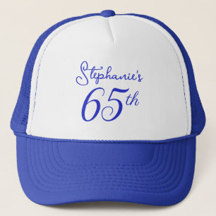 Elegant Royal Blue Monogram 65e verjaardag Trucker Pet
