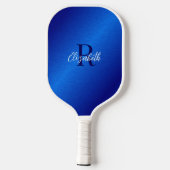 Elegant Royal Blue Monogrammed Pickleball Paddle (Achterkant)