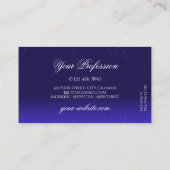 Elegant Royal Blue Mousonds Professional Visitekaartje (Achterkant)