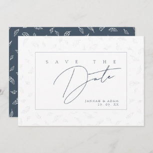 Elegant Royal Blue Opulence laat foto bruiloft Save The Date
