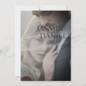 Elegant Royal Blue Opulence Minimale foto bruiloft Save The Date (Achterkant)