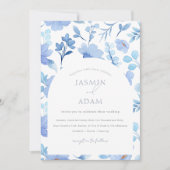 Elegant Royal Blue Opulence Wildflowers Bruiloft Kaart (Voorkant)