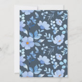 Elegant Royal Blue Opulence Wildflowers Bruiloft Kaart (Achterkant)