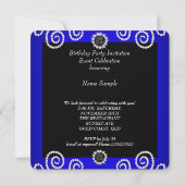 Elegant Royal Blue Pearl Bow Birthday Party Kaart (Achterkant)