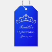 Elegant Royal Blue Quinceanera Cadeaulabel (Voorkant)