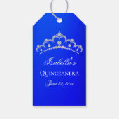 Elegant Royal Blue Quinceanera Cadeaulabel (Achterkant)