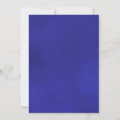 Elegant Royal Blue Reflecterend Roos Virtual Weddi Kaart (Achterkant)