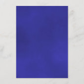 Elegant Royal Blue Reflecting Roos Wedding Details Informatiekaartje (Achterkant)