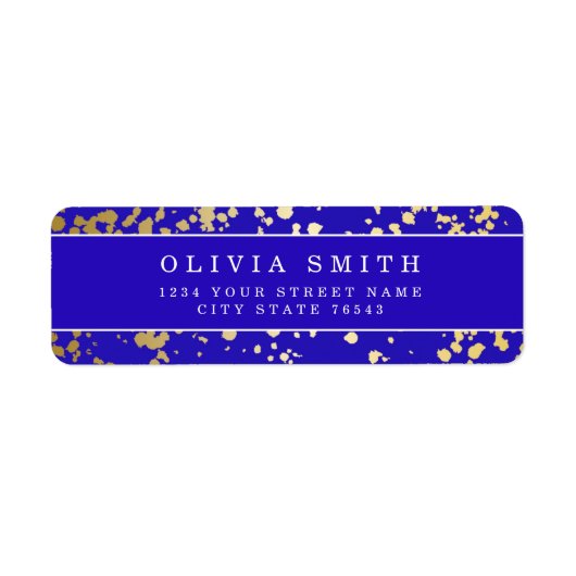 Elegant Royal Blue Return-adreslabel Etiket (Voorkant)