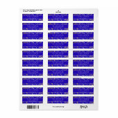Elegant Royal Blue Return-adreslabel Etiket (Full Sheet)