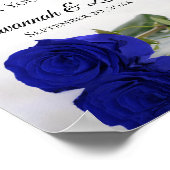 Elegant Royal Blue Roos Cadeaus & Kaarten Trouwbor Poster (Hoek)