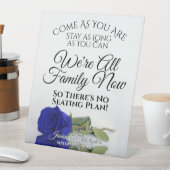 Elegant Royal Blue Roos Open Seating Wedding Reclamebord Met Voetstuk (Insitu)