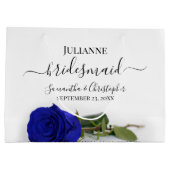 Elegant Royal Blue Rose Posh Bridesmaid Wedding Groot Cadeauzakje (Achterkant)