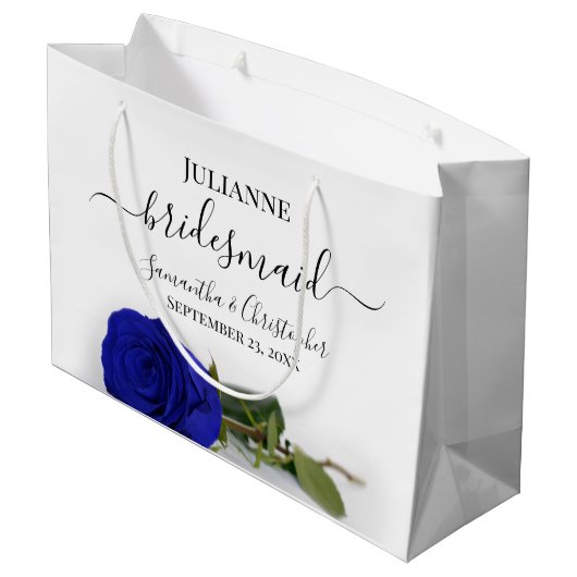 Elegant Royal Blue Rose Posh Bridesmaid Wedding Groot Cadeauzakje (Achterkant Gekanteld)