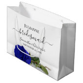 Elegant Royal Blue Rose Posh Bridesmaid Wedding Groot Cadeauzakje (Voorkant Gekanteld)