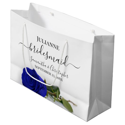 Elegant Royal Blue Rose Posh Bridesmaid Wedding Groot Cadeauzakje (Voorkant Gekanteld)