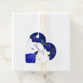 Elegant Royal Blue Rozen Butterfly Quinceanera Bedankjes Labels (In situ)