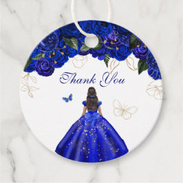Elegant Royal Blue Rozen Butterfly Quinceanera Fa Bedankjes Labels