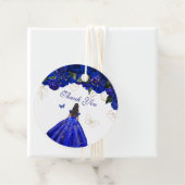 Elegant Royal Blue Rozen Butterfly Quinceanera Fa Bedankjes Labels (In situ)