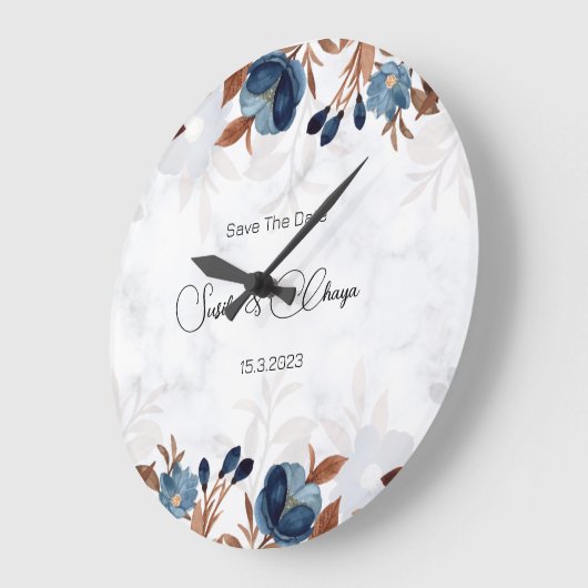 elegant Royal Blue Rustic modern savethedate. Grote Klok (Hoek)