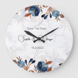 elegant Royal Blue Rustic modern savethedate. Grote Klok