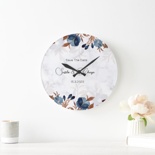 elegant Royal Blue Rustic modern savethedate. Grote Klok (Huis)