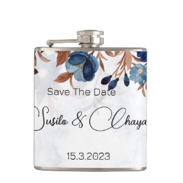 elegant Royal Blue Rustic modern savethedate. Heupfles