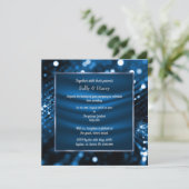 ELEGANT ROYAL BLUE SATIN DIAMOND WEDING KAART (Staand voorkant)