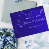 Elegant Royal Blue Save the Date Aankondigingskaart