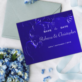 Elegant Royal Blue Save the Date Aankondigingskaart