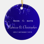 Elegant Royal Blue Save the Date Keramisch Ornament (Voorkant)