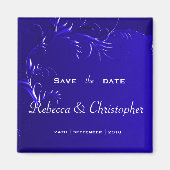 Elegant Royal Blue Save the Date Magneet (Voorkant)
