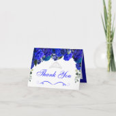 Elegant Royal Blue Silver Floral Hartelijk dank (Voorkant)