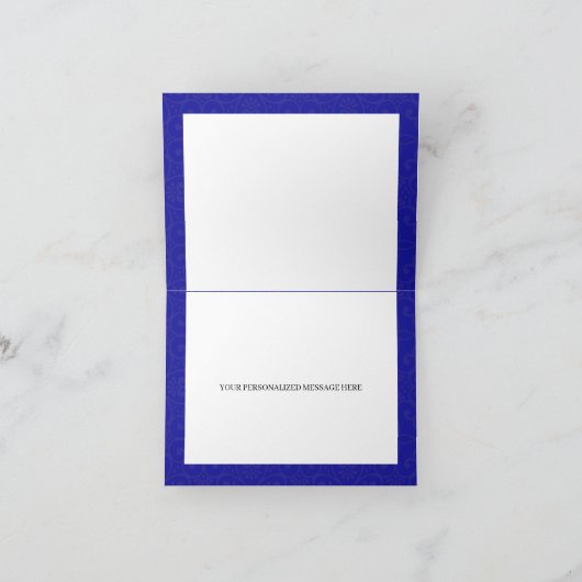 Elegant Royal Blue Silver Floral Hartelijk dank (Binnen)