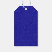 Elegant Royal Blue Silver Floral Hartelijk dank Cadeaulabel (Achterkant)
