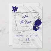 Elegant Royal Blue Silver Grey Geometrisch Save th Save The Date (Voorkant)