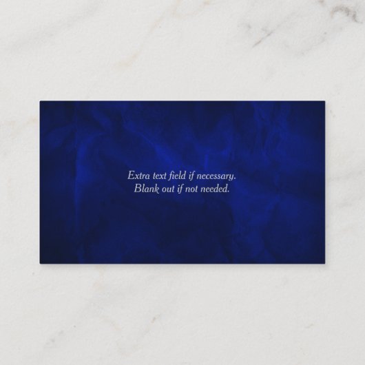 Elegant Royal Blue Silver Leaf Swirl Visitekaartje (Achterkant)