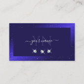Elegant Royal Blue Sparking Diamonds en Initialen Visitekaartje (Voorkant)