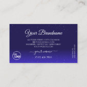 Elegant Royal Blue Sparking Diamonds met Logo Visitekaartje (Achterkant)