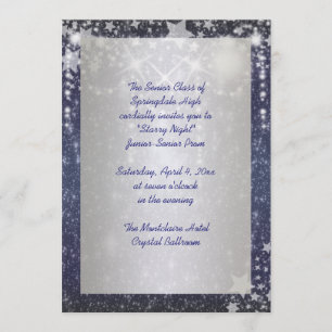 Elegant Royal Blue Sterrennacht Prom Kaart