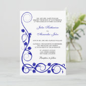 Elegant Royal Blue Swirls Kaart (Staand voorkant)