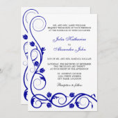 Elegant Royal Blue Swirls Kaart (Voorkant / Achterkant)