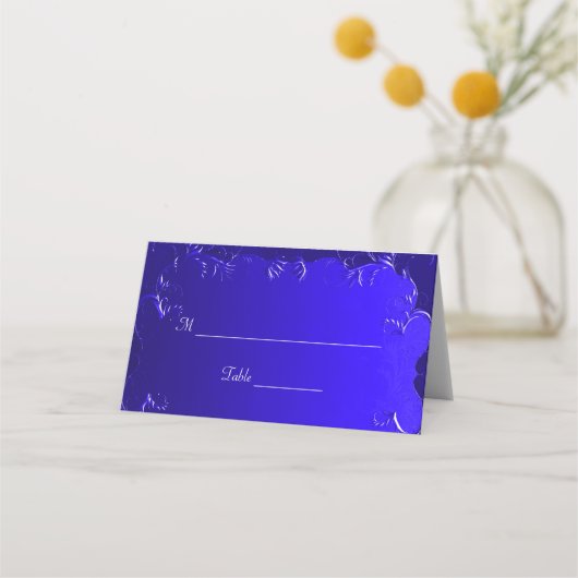 Elegant Royal Blue Table Place Card Plaatskaartje (Voorkant)