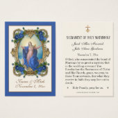 Elegant Royal Blue Virgin Mary Wedding Heilige Kaa Visitekaartje (Voorkant /achterkant)