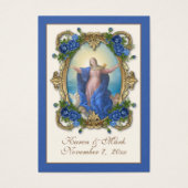Elegant Royal Blue Virgin Mary Wedding Heilige Kaa Visitekaartje (Voorkant)