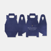 Elegant Royal Blue Waterverf Baptism Boy Bedankdoosjes (Uitgevouwen)